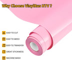 VinylRus Heat Transfer Vinyl-12” x 20ft Pink Iron on Vinyl Roll - Image 3