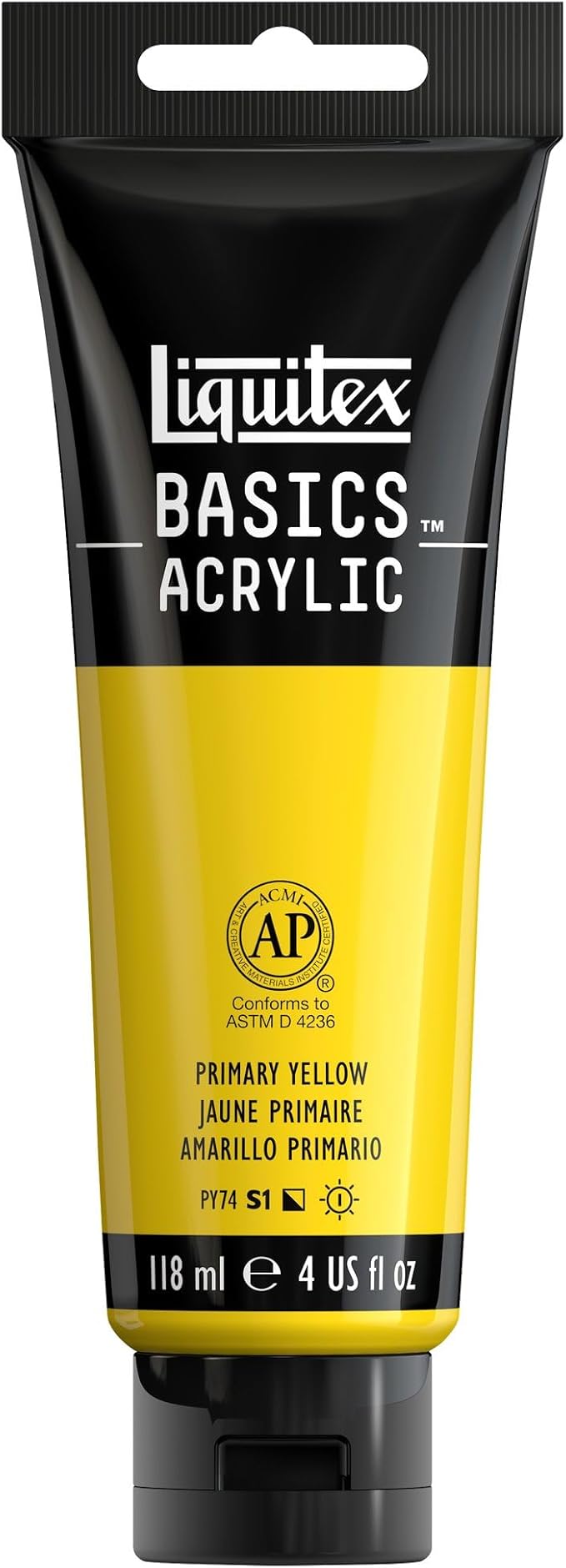 Liquitex BASICS Acrylic Paint, 118ml Tube, Primary Yellow by Liquitex