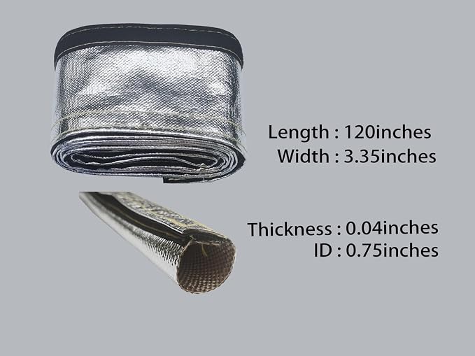 Automotive Heat Shield Sleeve, 3/4" x10 Ft Aluminized Sleeving - Image 3