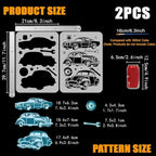 FINGERINSPIRE 2Pcs Layered Classic Car Pattern Stencils - Image 2