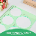 5PCS Circle Template Measuring Geometry Ruler Geometric Drawings Stencils Rulers - Image 3