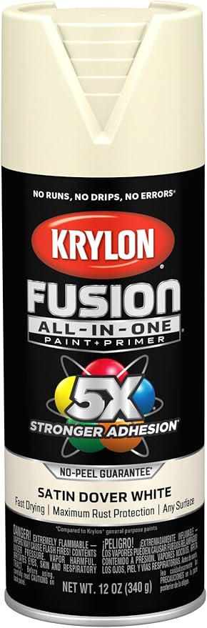 Krylon Fusion All-In-One Satin Spray Paint & Primer, Dover White by Krylon%C2%AE