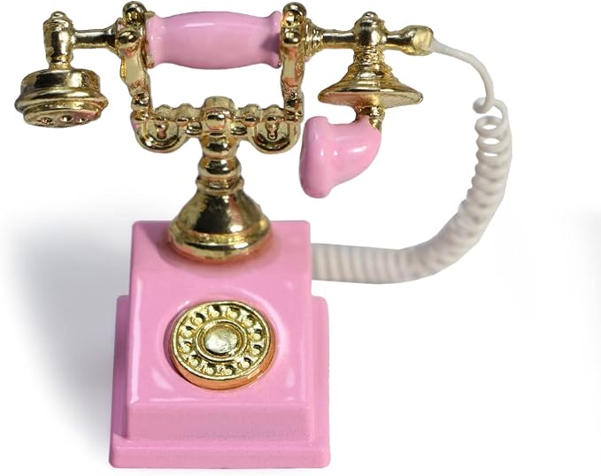 Dollhouse Telephone 1:12 Miniature Vintage Rotary Phone Model Desk Decoration by Cuteminifulfillsallyourfantasiesabouttheminihomeinyourdreams