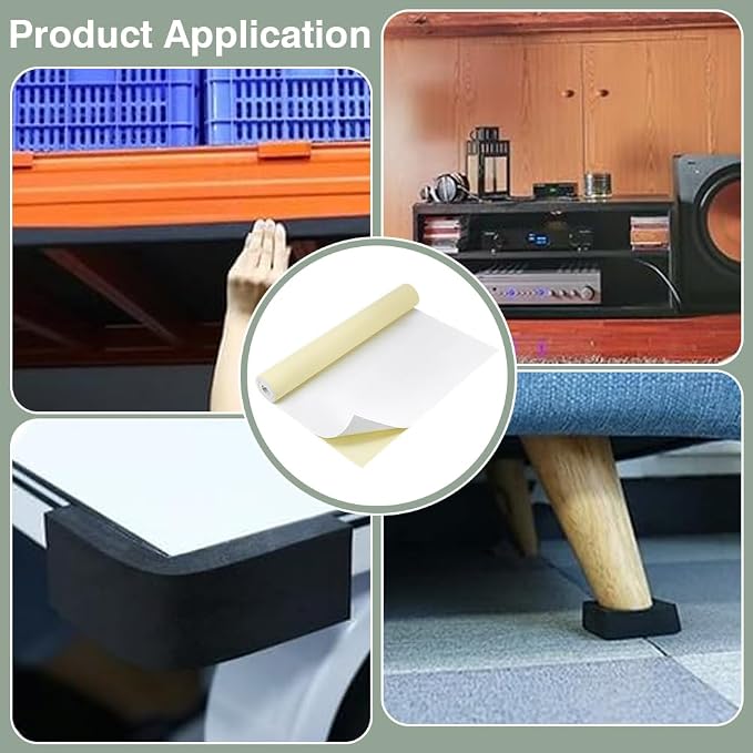 BENECREAT 78.7x15.7 Inch White Self-Adhesive EVA Foam Roll, 1mm Thick Sticky - Image 6