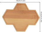 4PCS Mosaic Bamboo Coasters for Crafts, Blank Base Trays, Drinking Cup Coaster - Image 2
