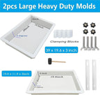 2Pcs Epoxy Resin Mold with Clamping System 39x19.6x3 inches 19.6x11.8x3 inches - Image 2