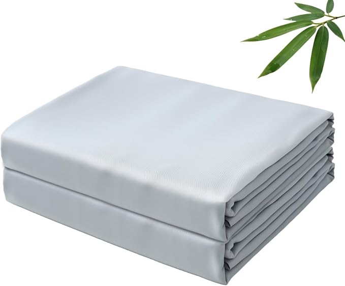 Bamboo Viscose Flat Sheets Only, 400 Thread Count Sateen Weave Queen Size Flat by ZaizaiHome