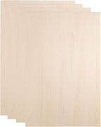 HARFINGTON 4pcs 3mm Basswood Plywood Sheets 12" x 18" x 1/8" Thin Unfinished by HARFINGTON