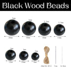 200Pcs Black Large Wooden Beads - 16mm - Image 2