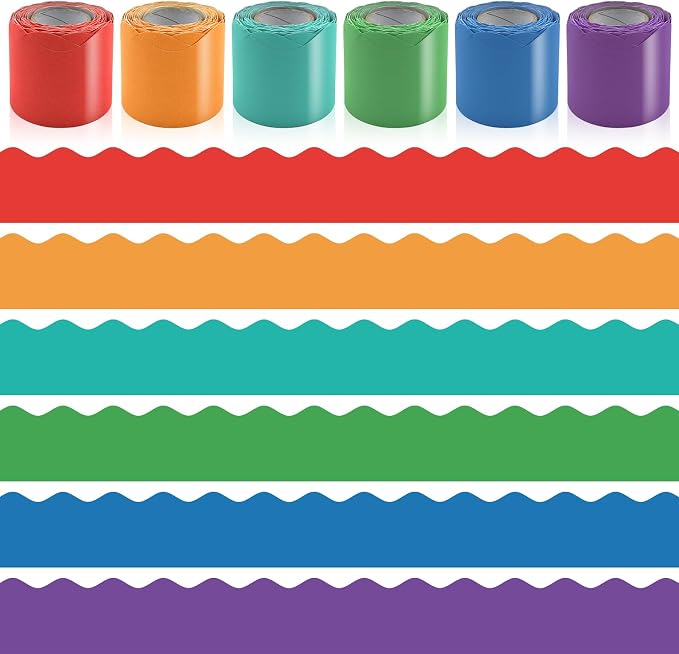 6 Rolls 196.8 Ft Bulletin Board Borders by Bermoge