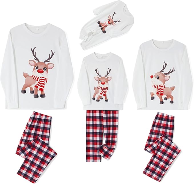 Awoscut Family Christmas Pajamas Matching Pajamas for Family, Xmas PJs Sets Holiday Sleepwear