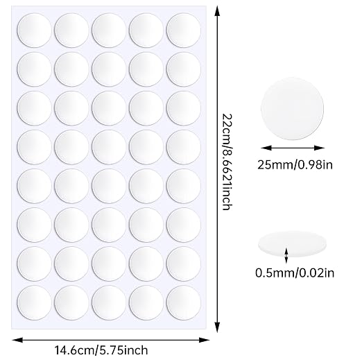 JANYUN 140 Pcs Clear Sticky Tack Dots, 25 mm Putty Clear Tape - Image 2