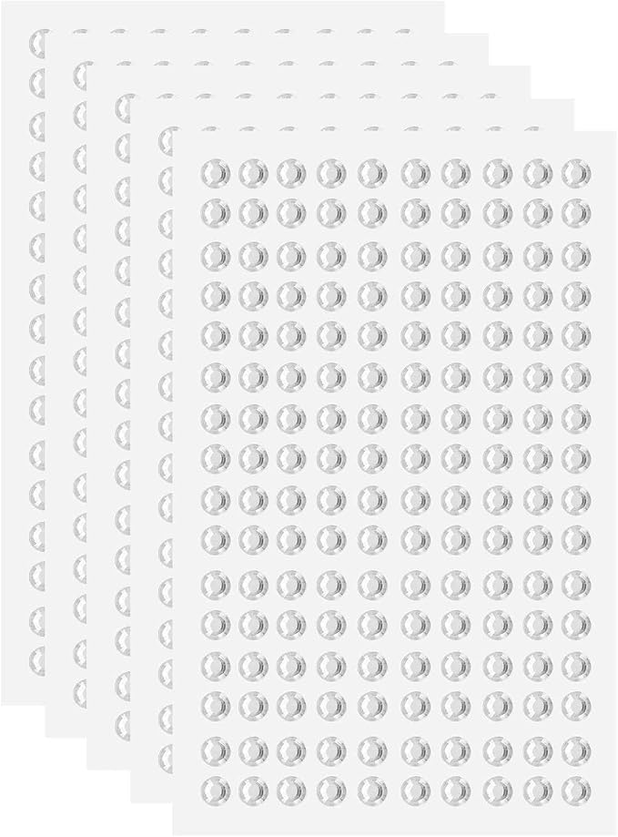 HARFINGTON 5 Sheet/800pcs Rhinestone Adhesive Stickers Self Adhesive Acrylic by HARFINGTON