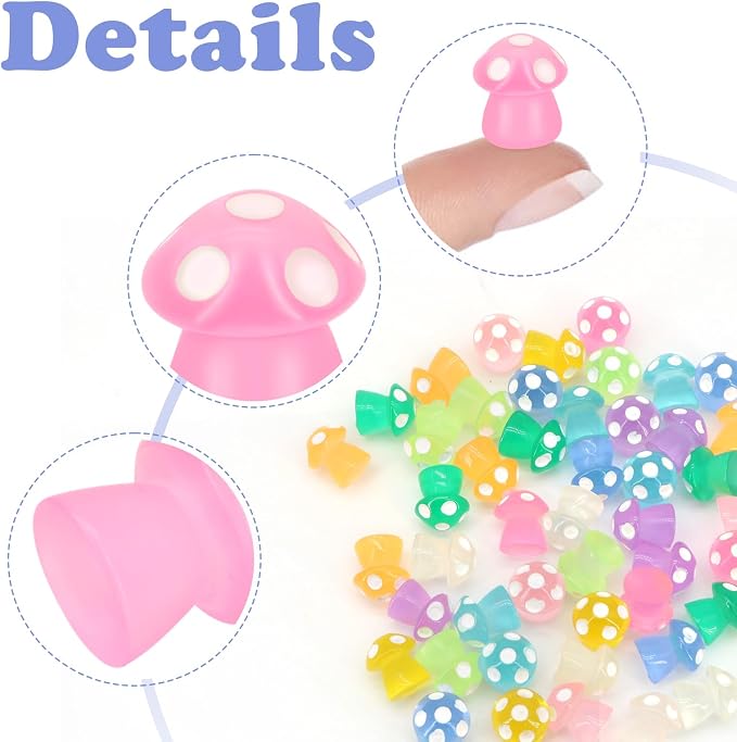 50Pcs Luminous Mini Mushrooms, Small Fairy Garden Mushrooms, Tiny Mushrooms - Image 4