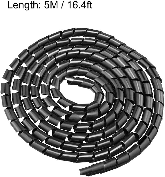 uxcell 14mm Flexible Spiral Cable Wrap Wire Cord Wraps Computer Manage Cord 5M - Image 4