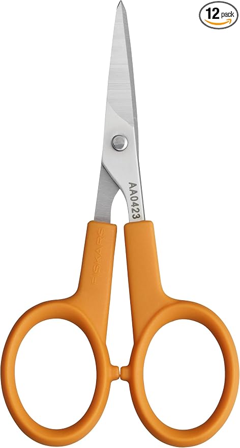 Fiskars 98087097J Curved Craft Scissors, 4 Inch, steel and orange by Unknown