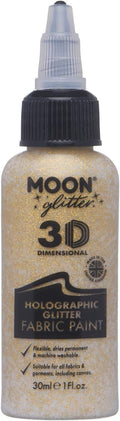 Moon Glitter - Holographic Glitter 3D Fabric Paint - 1.01fl oz - Gold - Textile by Moon+Glitter
