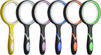 Leffis 6 Pack Magnifying Glass, 75mm 10X Multicolour Magnifying Glasses Lens by Leffis