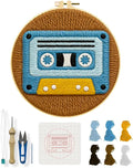 INFUNLY Cassette Tape Punch Needle Embroidery Kit 8.7" DIY Punch Embroidery Kit by INFUNLY