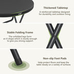 Folding Table, 32 Inch Foldable Cocktail Bar, High Top Round Folding Tables No - Image 8