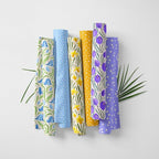 Patchwork Fabric Panel 100x155 cm, 100% Cotton Satin, 6 Coordinated Floral & - Image 3