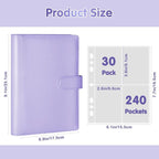 A5 Kpop Photocard Binder with 30 Pack 4-Pocket Card Pages, 6 Ring A5 Binder - Image 5