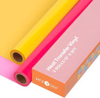HTVRONT Yellow and Neon Pink 12" x 5ft HTV Vinyl Rolls | Easy Cut & Weed Heat by HTVRONT