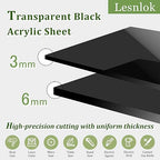 Lesnlok Black Transparent Acrylic Sheet 1/4 inch Thick 6mm 1 Pieces 24 x 36 - Image 4