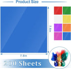 200 Pcs Colored Cellophane Sheets, Cellophane Wrap Paper Color Cello Sheets - Image 3