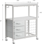 Sewing Table with 60 Spools Thread Holder and 3 Fabric Drawers, Rolling Sewing - Image 8