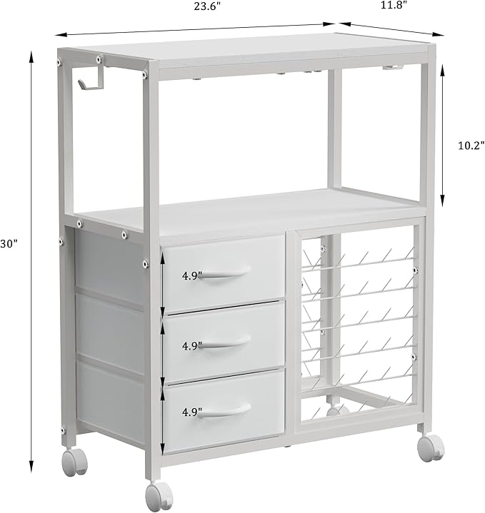 Sewing Table with 60 Spools Thread Holder and 3 Fabric Drawers, Rolling Sewing - Image 8