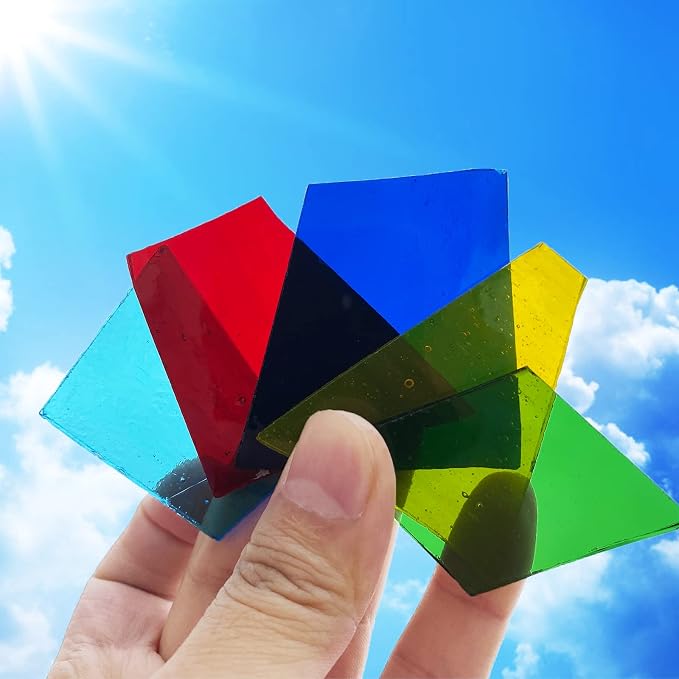 Colorful Stained Glass Scraps, Transparent Glass Mosaic Tiles - Image 3