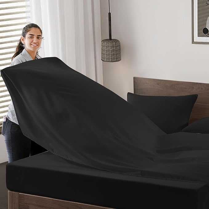 Maple&Stone Twin Flat Sheet 6 Pack, Premium Soft & Breathable, Brushed - Image 3