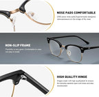 Blue Light Blocking Glasses Vintage Half Frame UV Clear Lens Anti Eyestrain - Image 4