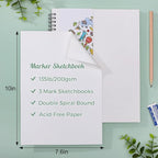 2 Pack Marker Paper Pad, 7.6×10in Double Sided Bleedproof Sketch Pad, - Image 2