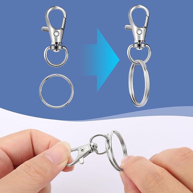 50 PCS in 25 Sets, Metal Swivel Lobster Claw Clasps, Keychain Clip - Image 4