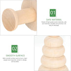 jojofuny Unfinished Wooden Tree Toys 10Pcs Set Small 2.34In DIY Painting Craft - Image 5