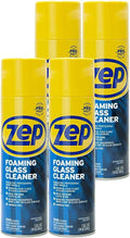 Zep Foaming Glass and Plexiglass Cleaner - 19 oz (Case of 4) ZUFGC19 - Foaming Formula Clings to Vertical Surfaces. Trusted by Pros