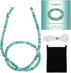 4mm Matte Green Weathered Agate Bead, 15-Inch Matte Round Loose Stone Beads by THRELE