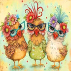 MBNTJHT Hen Chicken Stamped Cross Stitch Kits by MBNTJHT
