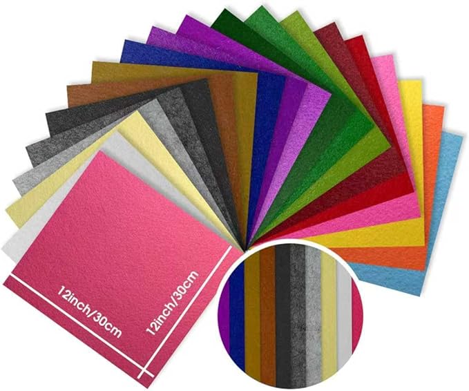 12" x 12" Felt Fabric Sheets for Crafts, 1mm Thick, Squares Felt Paper for - Image 4
