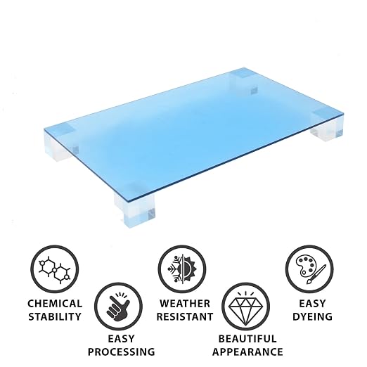 6 PCS Blue Transparent Cast Acrylic Sheets 8" x 12" x 0.118", Plexiglass - Image 4
