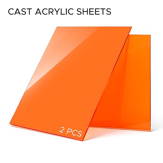 Orange Acrylic Sheet 12" x 16" x 1/8" Thick, ALCCIFI 2 Pack Opaque Glossy Cast - Image 4
