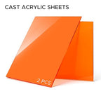 Orange Acrylic Sheet 12" x 16" x 1/8" Thick, ALCCIFI 2 Pack Opaque Glossy Cast - Image 4
