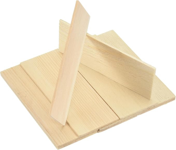 MECCANIXITY 10Pcs Wood Strips Slats, 5/64" x 1‑5/8" x 4" Thin Wood Sticks Flat by MECCANIXITY