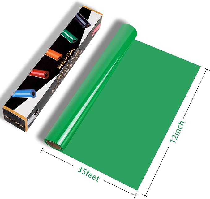 RENLITONG Glossy Fruit Green HTV Vinyl 12" x 35ft Roll - Image 2