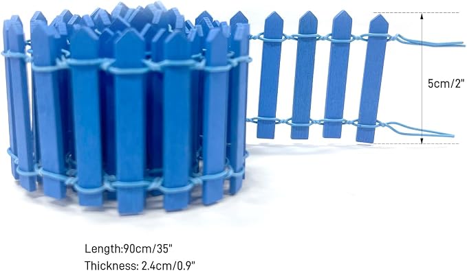 35 Inches Mini Fairy Garden Fence DIY Small Wood Decorative Picket Fence Micro - Image 3