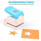 3D Star 1.4x1.4inch Embossing Punch; Punches Score Tools - Image 5