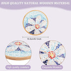 WEBEEDY DIY Mosaic Craft Kit Flower Bamboo Coasters Kits - Image 3