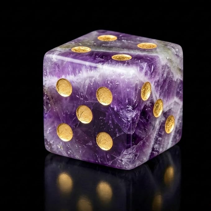 2PCS Crystal D6 Dice, 16mm Natural Gemstone Mahjong Dice Set Stone Dice - Image 4